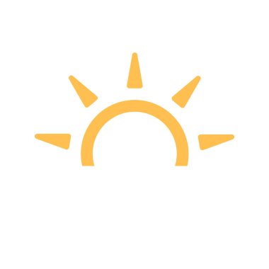 Güneş düz simge vektör çizim 