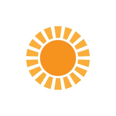 güneş simgesi. Düz tasarım 