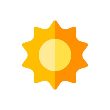 Güneş düz simge vektör çizim 