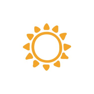 güneş simgesi. Düz tasarım 