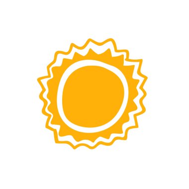 güneş simgesi. Düz tasarım 