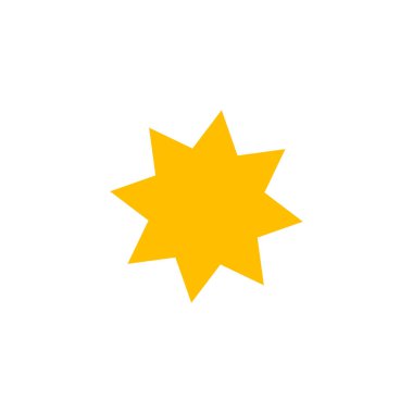 Beyaz üzerine izole edilmiş altın yıldız simgesi