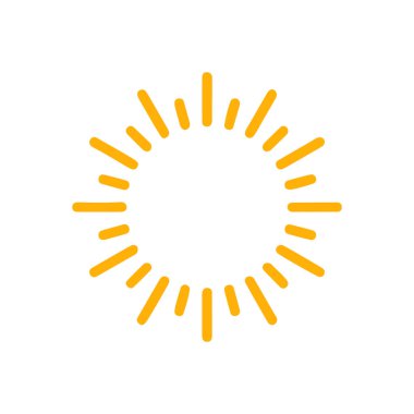 güneş simgesi. Düz tasarım 