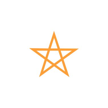 Beyaz üzerine izole edilmiş altın yıldız simgesi