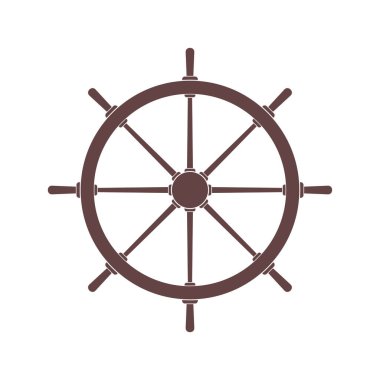 rudder of ship steering wheel simple icon, vector illustration