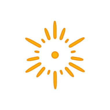 Güneş düz simge vektör çizim 