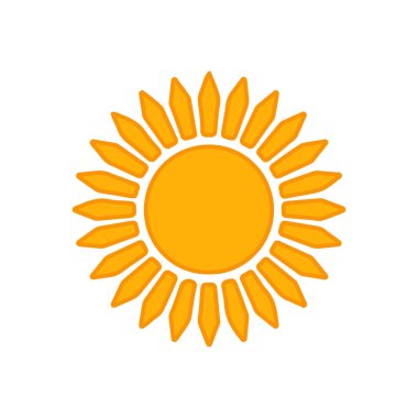 Güneş düz simge vektör çizim 