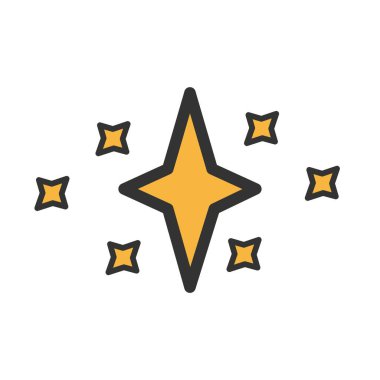 Beyaz üzerine izole edilmiş altın yıldız simgesi