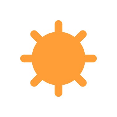 Güneş düz simge vektör çizim 