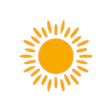 Güneş düz simge vektör çizim 