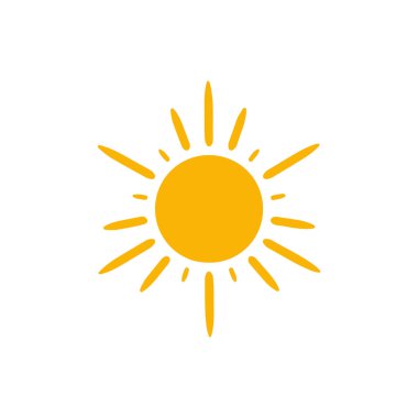 güneş simgesi. Düz tasarım 