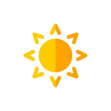 Güneş düz simge vektör çizim 