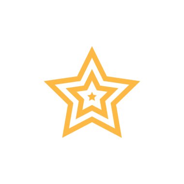 Beyaz üzerine izole edilmiş altın yıldız simgesi