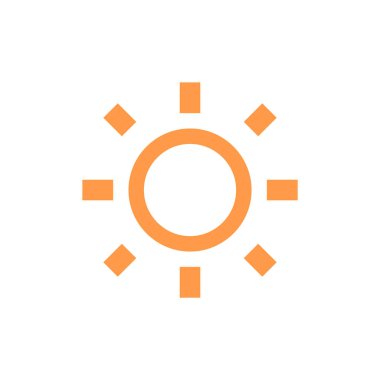 Güneş düz simge vektör çizim 