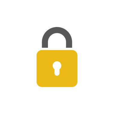 Web ve mobil uygulama tasarımınız için beyaz arkaplanda izole edilmiş kilit simgesi vektörü, kilitli logo konsepti