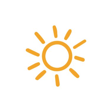 Güneş düz simge vektör çizim 