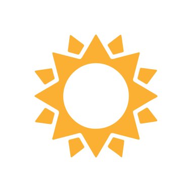 Güneş düz simge vektör çizim 