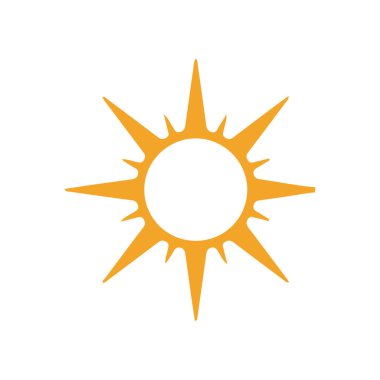 Güneş düz simge vektör çizim 