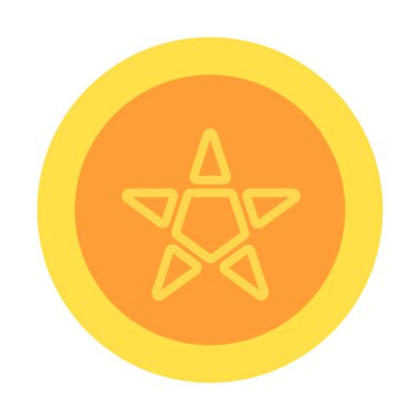 Beyaz üzerine izole edilmiş altın yıldız simgesi