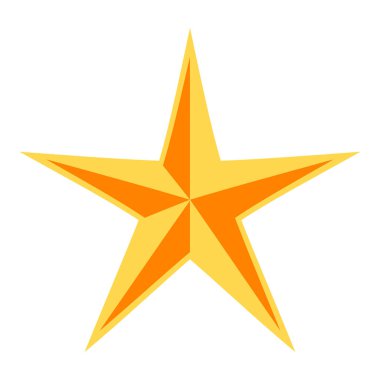 Beyaz üzerine izole edilmiş altın yıldız simgesi