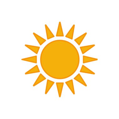 güneş simgesi. Düz tasarım 