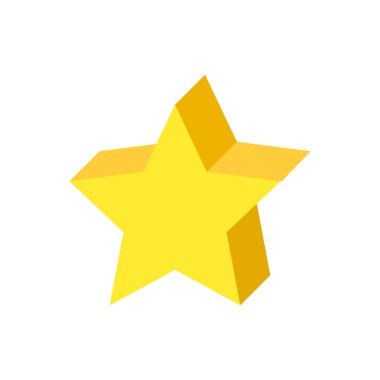 Beyaz üzerine izole edilmiş altın yıldız simgesi