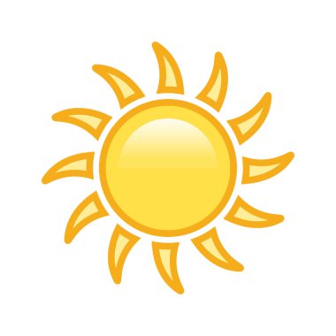 Güneş düz simge vektör çizim 