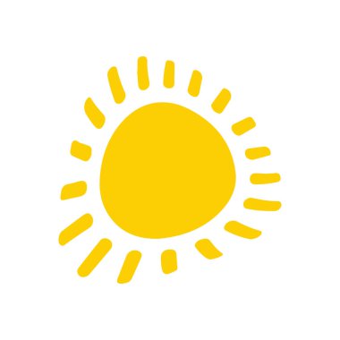 güneş simgesi. Düz tasarım 