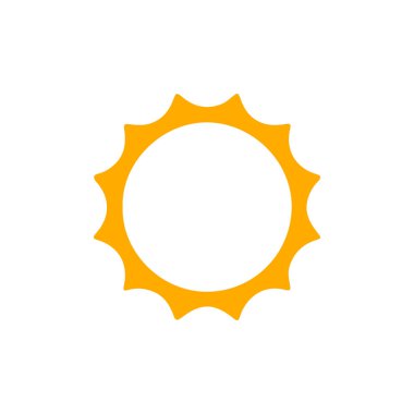 Güneş düz simge vektör çizim 