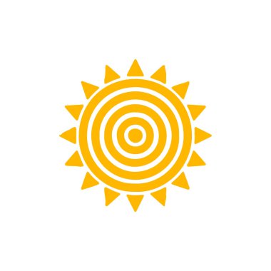 güneş simgesi. Düz tasarım 