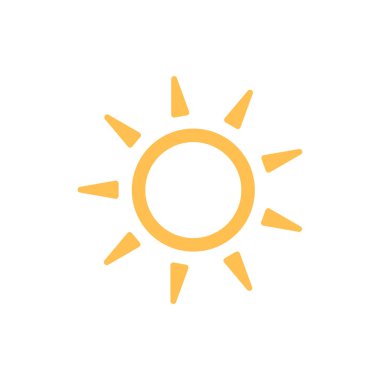 güneş simgesi. Düz tasarım 