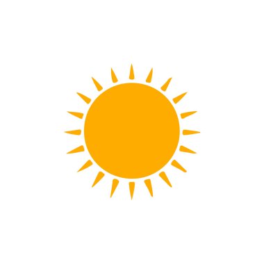 Güneş düz simge vektör çizim 