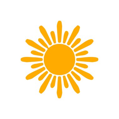 Güneş düz simge vektör çizim 