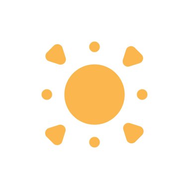 güneş simgesi. Düz tasarım 