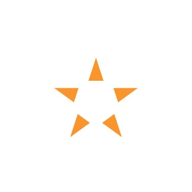 Beyaz üzerine izole edilmiş altın yıldız simgesi