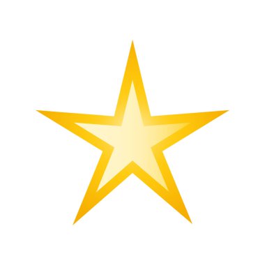Beyaz üzerine izole edilmiş altın yıldız simgesi