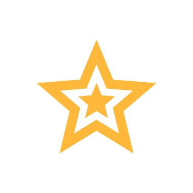 Beyaz üzerine izole edilmiş altın yıldız simgesi