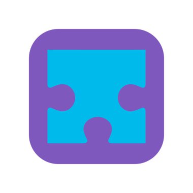 Yapboz simgesi, yapboz vektör çizimi ve alan arkaplanını kopyala