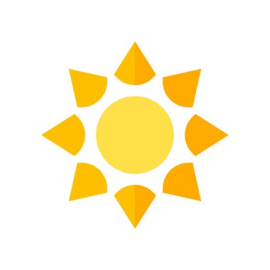 Güneş düz simge vektör çizim 