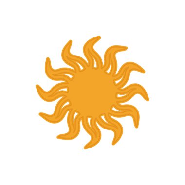 Güneş düz simge vektör çizim 