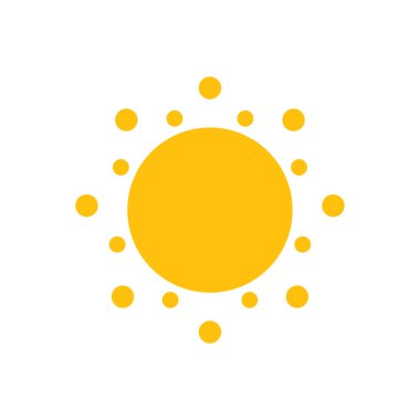 Güneş düz simge vektör çizim 