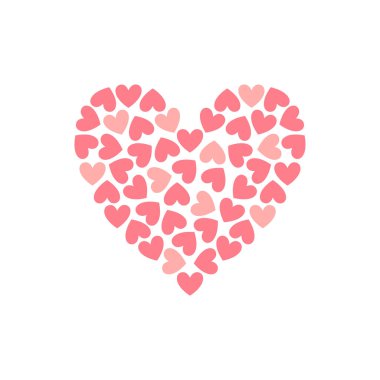 romantik kalp şekli simgesi, vektör illüstrasyonu