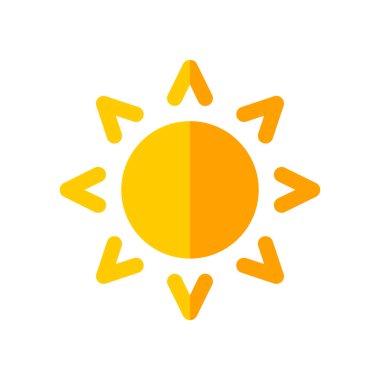 güneş simgesi. Düz tasarım 