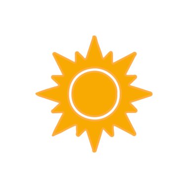güneş simgesi. Düz tasarım 