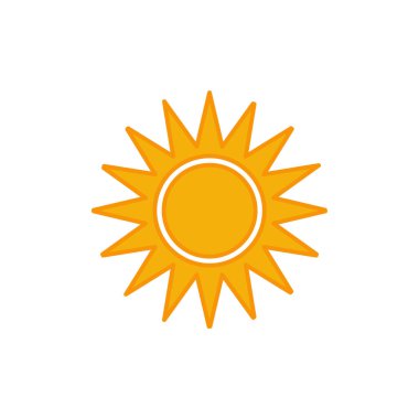 Güneş düz simge vektör çizim 