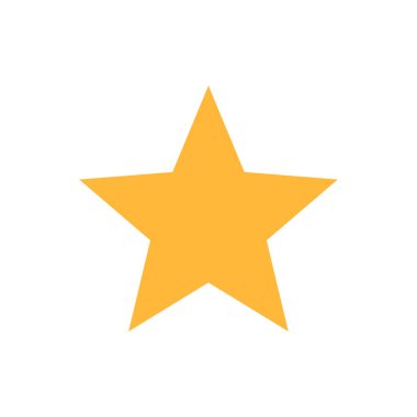 Beyaz üzerine izole edilmiş altın yıldız simgesi