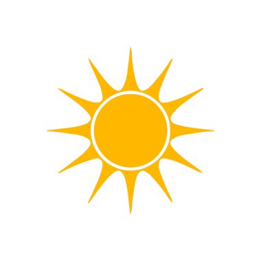 Güneş düz simge vektör çizim 