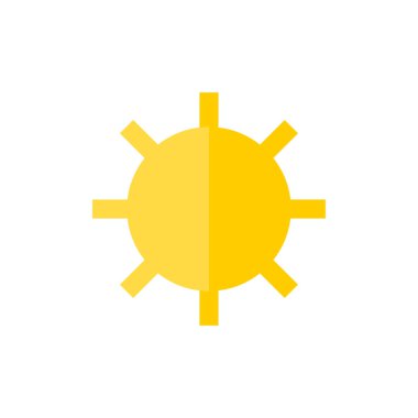 Güneş düz simge vektör çizim 