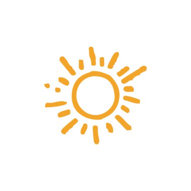 güneş simgesi. Düz tasarım 