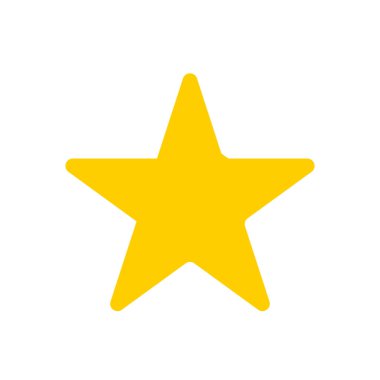 Beyaz üzerine izole edilmiş altın yıldız simgesi